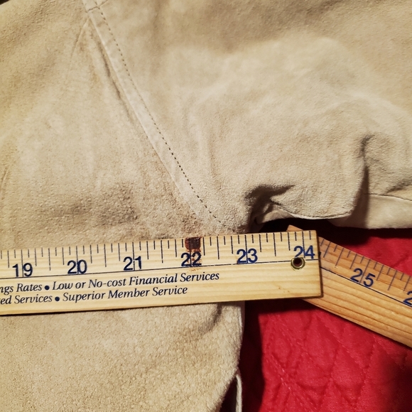 Wilson’s Leather Jacket Coat Faux Fur Long Suede Winter Wilson Tan Size M - Picture 10 of 15